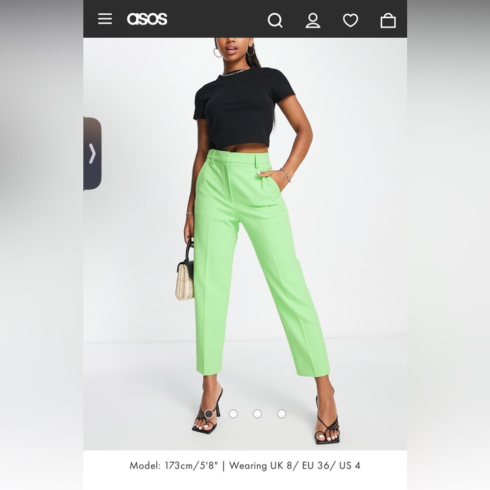 French Connection tailored trousers in lime green co-ord NWT size 14‎